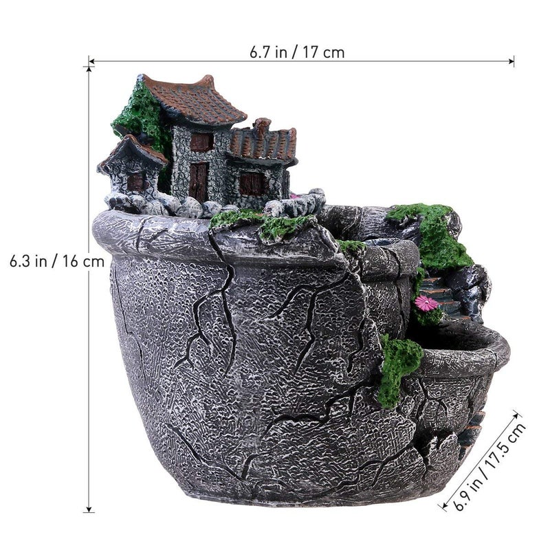 wdcfxy Creative Fairy Garden Flower Pot, Plant Pot, Succulent Plant Flower Pot Rack - Hanging Design Suitable for Home, Office, and Garden Decoration (Silvery) - Image 2