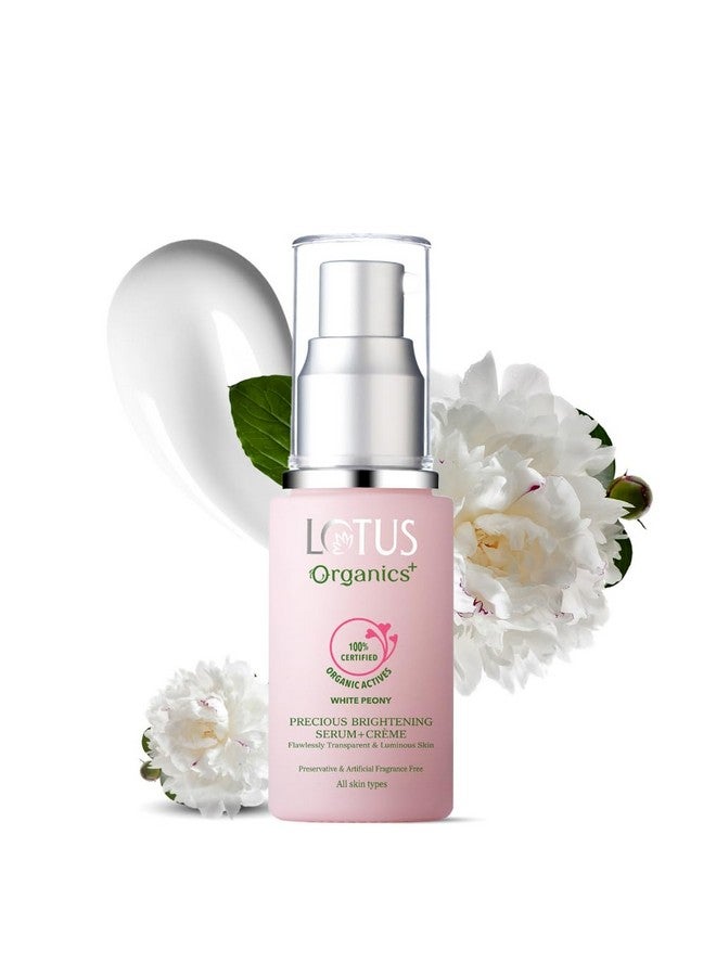Lotus Organics+ Precious Brightening Serum + Cream | 100% Organic White Peony | Sulphate & Paraben Free | All Skin Types | 30G  - Image 1