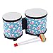 Musfunny Bongo Floor Tom Drums Set for Kids Childrens Drum Percussion Music Instrument with 2 Mallets  Preschool Montessori Floor Babies Drum Blue 5 to 6 - Image 4