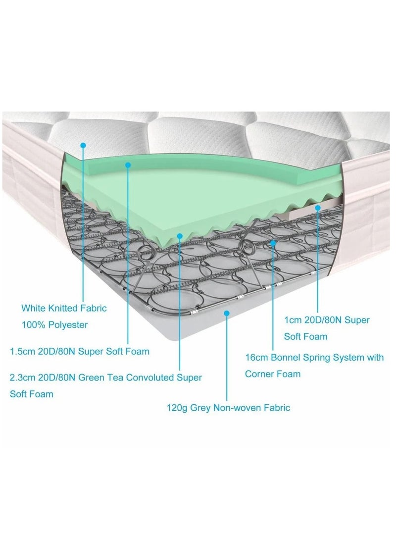 AMSA - Divan mattress available in all sizes, 22 cm high connected spring - luxurious comfort and complete support for a healthy sleep - Image 1