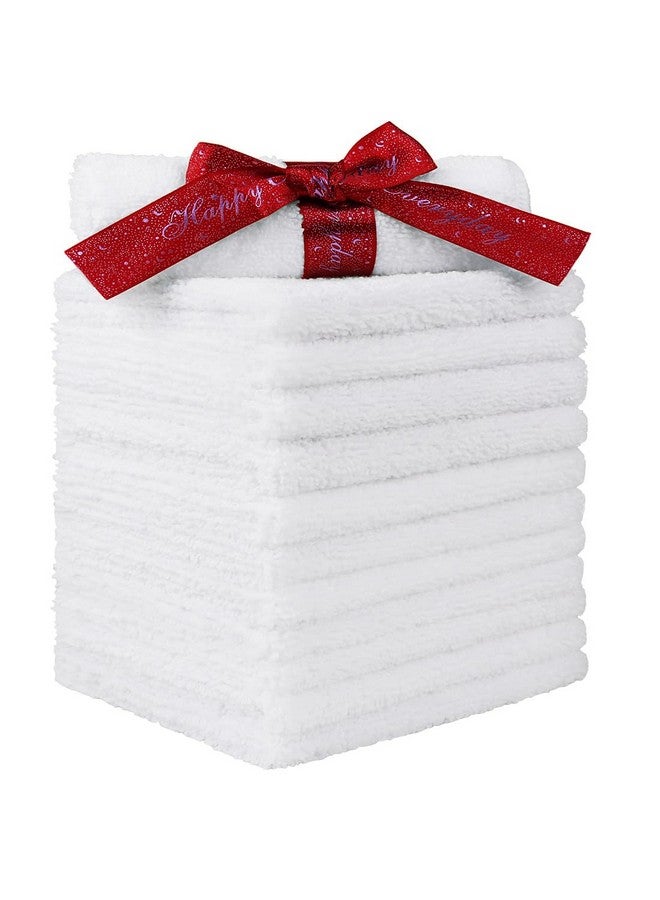 Showstopper Homexcel Microfiber Washcloths 12 Pack, Highly Absorbent And Soft Face Towel, Multi-Purpose White Wash Cloths For Bathroom, Hotel, Spa, Gym, And Kitchen, 12X12 Inch - Image 1