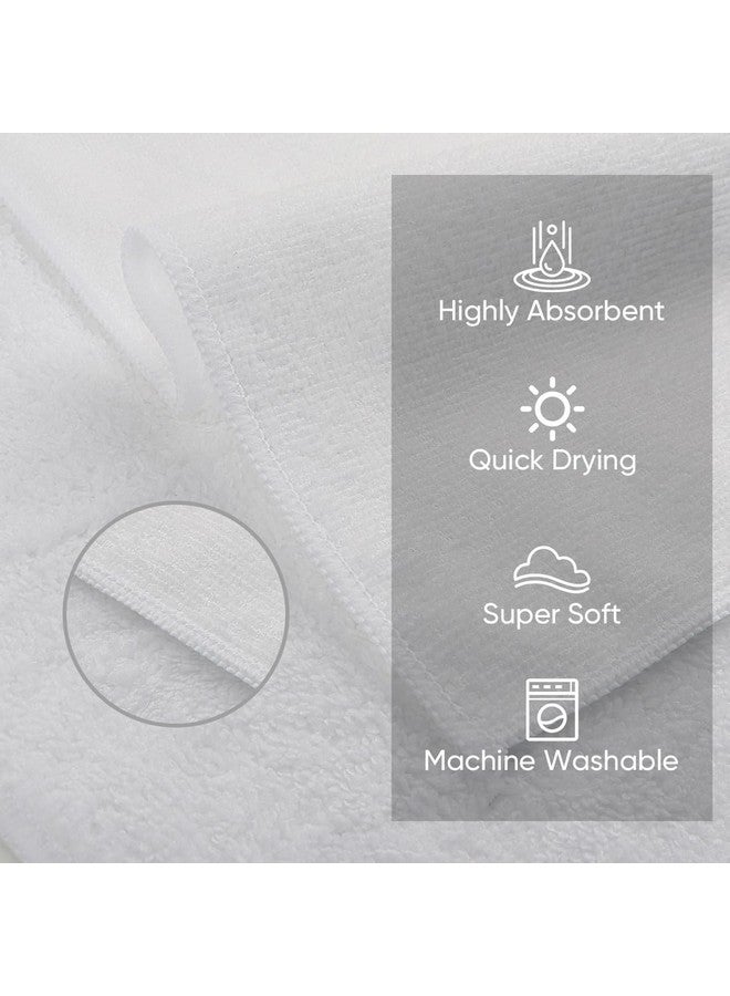 Showstopper Homexcel Microfiber Washcloths 12 Pack, Highly Absorbent And Soft Face Towel, Multi-Purpose White Wash Cloths For Bathroom, Hotel, Spa, Gym, And Kitchen, 12X12 Inch - Image 2