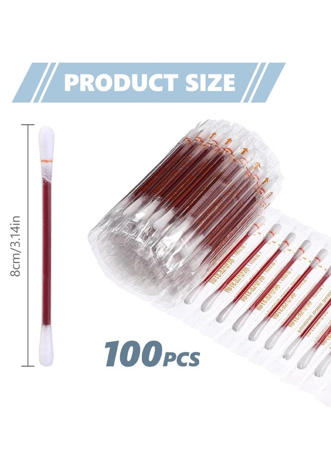 100 Pieces Disposable Iodine Cotton Swabs, Iodine Disinfected Cotton Swab, Individually Packaged Iodine Swabs for Wound Skin Cleansing - Image 2