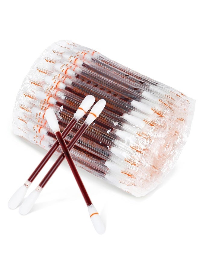 100 Pieces Disposable Iodine Cotton Swabs, Iodine Disinfected Cotton Swab, Individually Packaged Iodine Swabs for Wound Skin Cleansing - Image 1