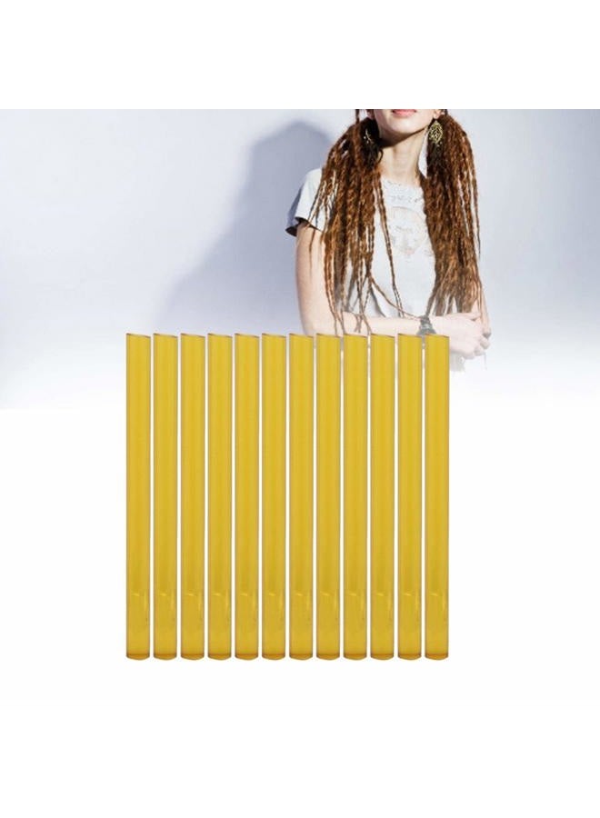 Brrnoo 12Pcs Professional Hair Extensions Sticks, Hair Styling Tool Gun Glue Wig Hair Extension Hot Glue Adhesive Sticks(yellow) - Image 3