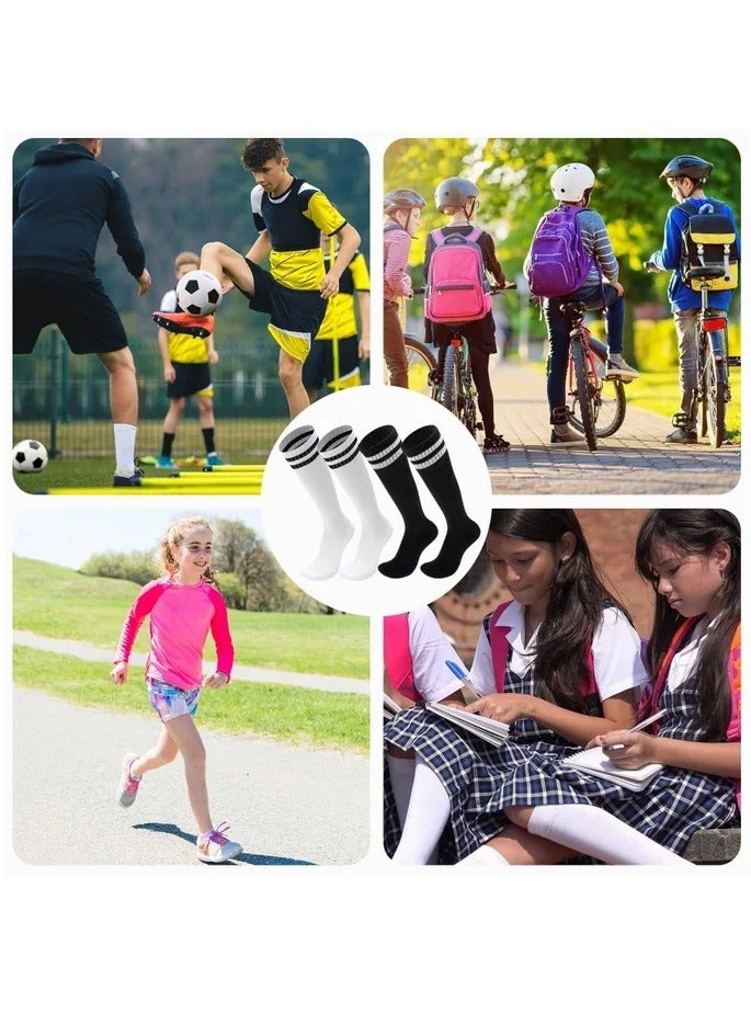 Kids Soccer Socks 3 Pairs Long Football Knee High Athletic School Team Dance Sports Socks for 5 to 12 Youth Boys Girls - Image 2