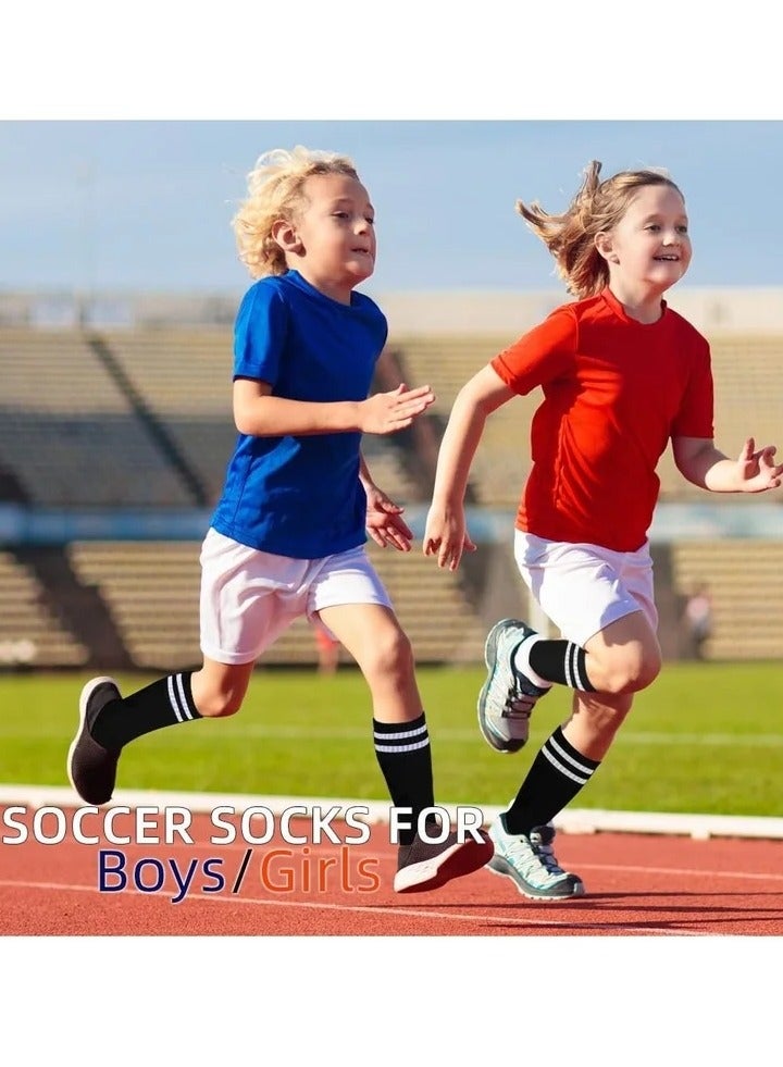 Kids Soccer Socks 3 Pairs Long Football Knee High Athletic School Team Dance Sports Socks for 5 to 12 Youth Boys Girls - Image 3