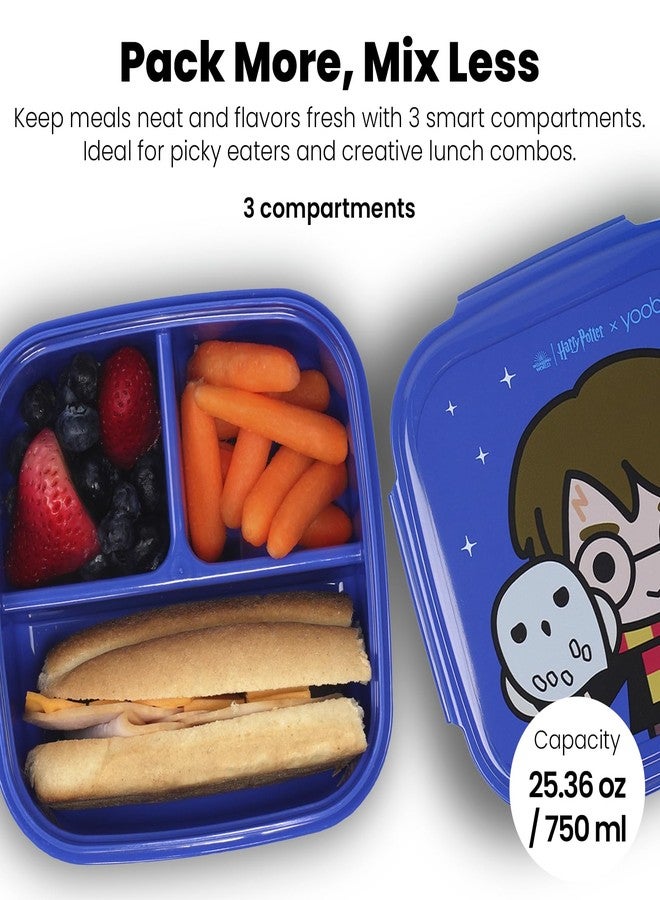 Yoobi Harry Potter X Hedwig Bento Box & Ice Pack - Fun Gift for Kids - 3 Compartment Lunch Box, Dishwasher & Microwave Safe Food & Snack Container for Kids - BPA & PVC Free, Leakproof - Image 4