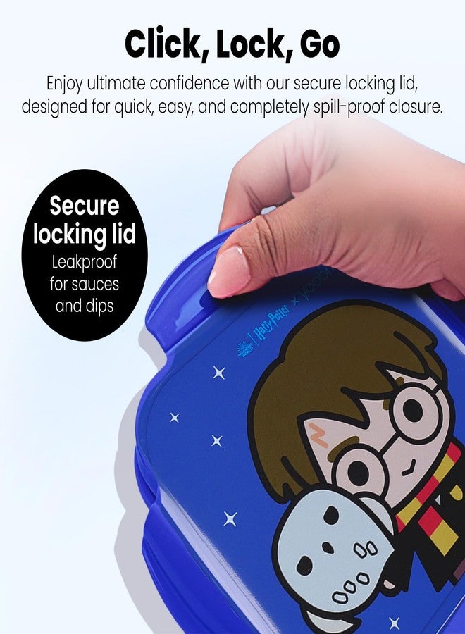 Yoobi Harry Potter X Hedwig Bento Box & Ice Pack - Fun Gift for Kids - 3 Compartment Lunch Box, Dishwasher & Microwave Safe Food & Snack Container for Kids - BPA & PVC Free, Leakproof - Image 3