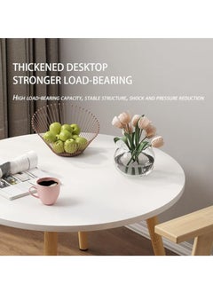 Generic Modern Dining Table Coffee Table Kitchen Table with Solid Wooden Legs Round Table for Living Room Kitchen Dining Room Lounging Cafeterias (Round, 80 * 80 * 73CM)  - Image 5