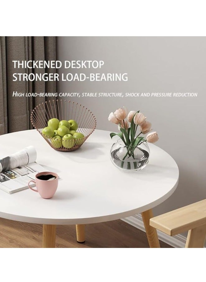 Generic Modern Dining Table Coffee Table Kitchen Table with Solid Wooden Legs Round Table for Living Room Kitchen Dining Room Lounging Cafeterias (Round, 80 * 80 * 73CM)  - Image 5