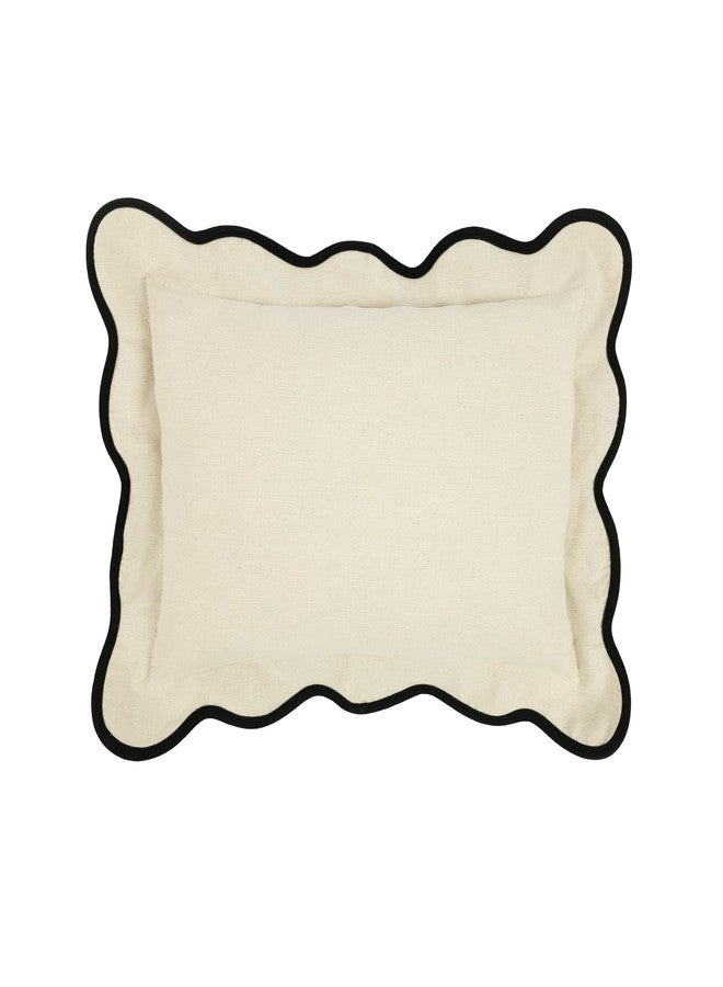 Lush Decor Coastal Chic Scalloped Edge Throw Pillow Cover 1 Piece 13" W x 20" L + 2.5" Flange, Dark Linen & Black - Couch Pillows - Decorative Pillows - Coastal Decor - Image 5