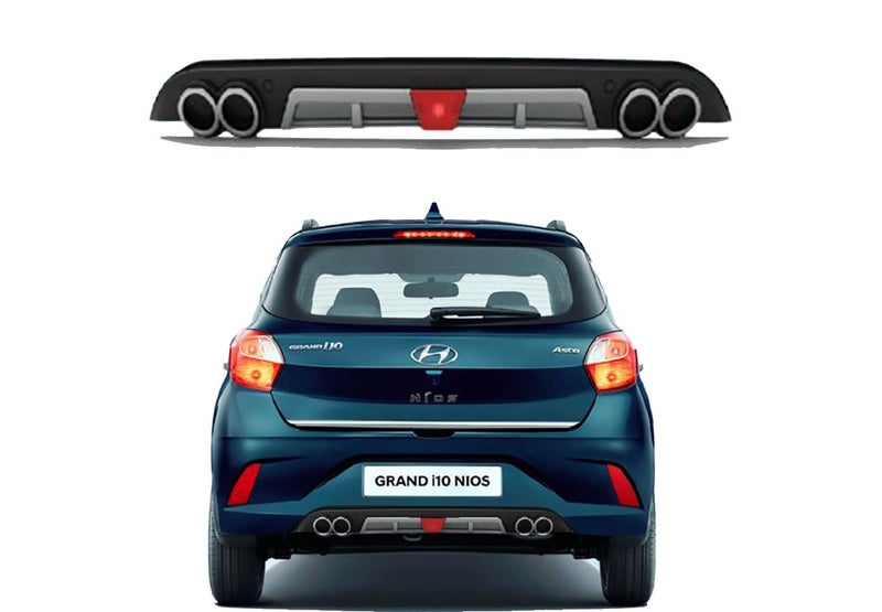 Auto Pearl Rear Bumper Diffuser with LED Imported Quality Compatiable with Grand i10 NIOS - Image 2
