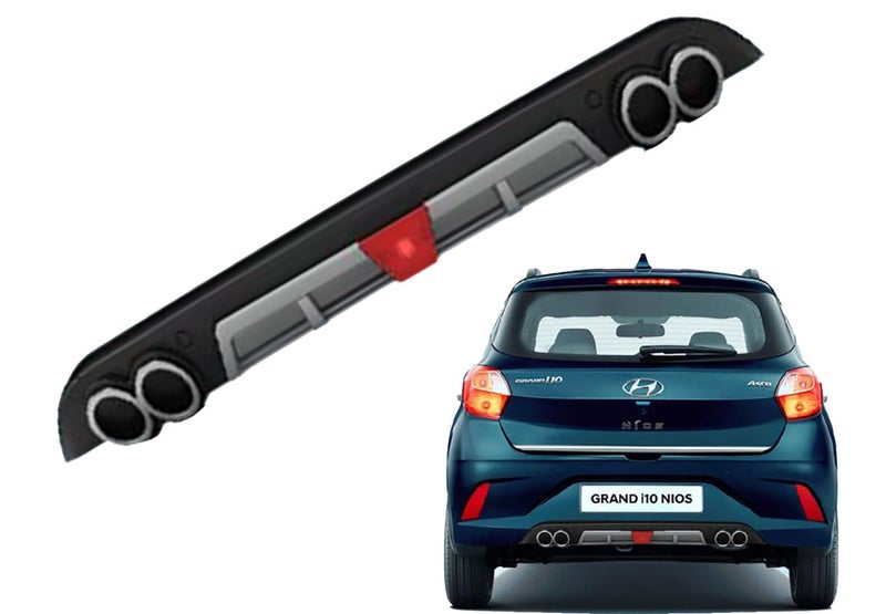 Auto Pearl Rear Bumper Diffuser with LED Imported Quality Compatiable with Grand i10 NIOS - Image 4