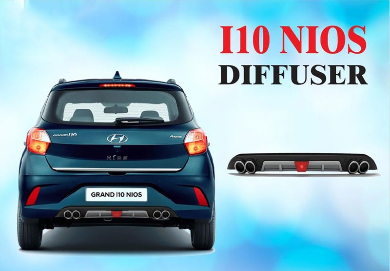 Auto Pearl Rear Bumper Diffuser with LED Imported Quality Compatiable with Grand i10 NIOS - Image 3
