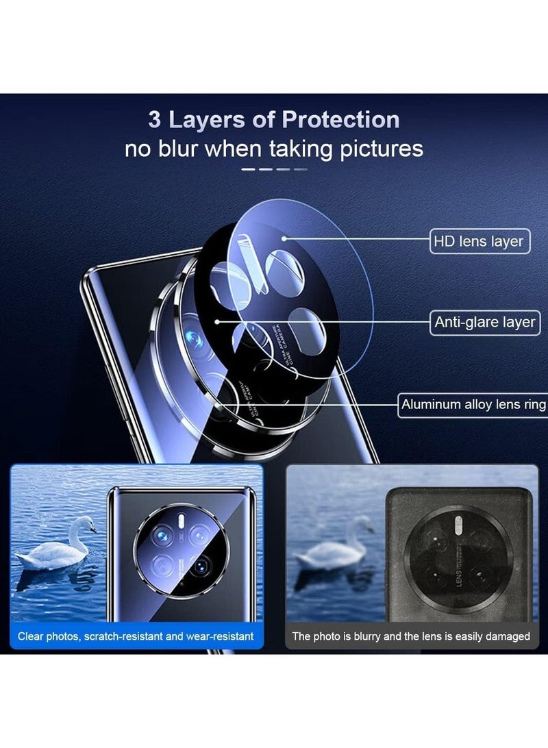 Arabest Huawei Mate 50 Pro case for, Magnetic Body Metal Frame Double Sided Clear Tempered Glass Shockproof with Camera Protection Cover Thin, Protector Case for Mate 50 Pro (Gold) - Image 2