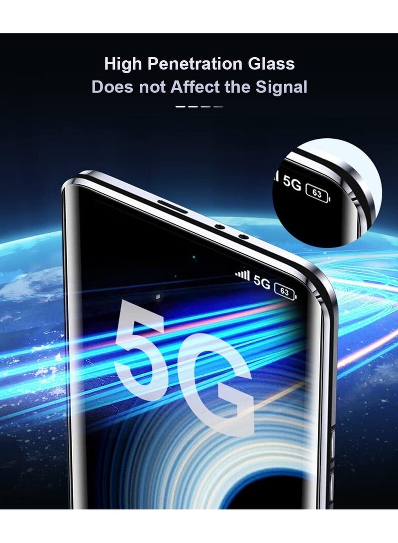 Arabest Huawei Mate 50 Pro case for, Magnetic Body Metal Frame Double Sided Clear Tempered Glass Shockproof with Camera Protection Cover Thin, Protector Case for Mate 50 Pro (Gold) - Image 5