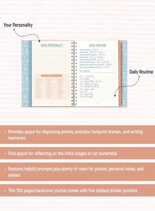 Studio Oh! It's a Cat! Guided Pet Journal – 104 Pages, Hardcover Journal with Photo Frame Cover, 5 Divider Pockets, Lay-Flat Design, 120 GSM Paper for Cat Owners, Journaling & Reflection - Image 4