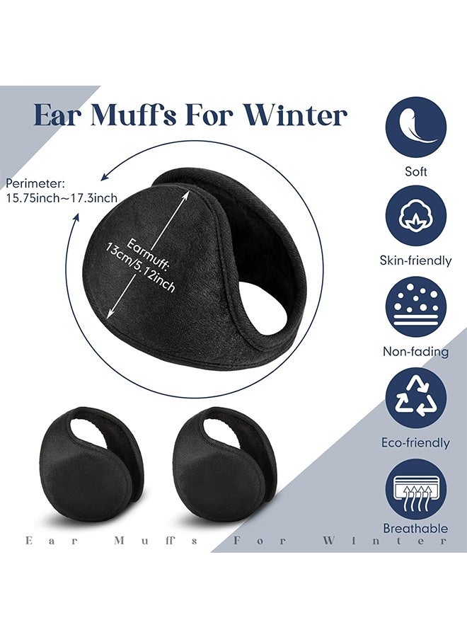 2 Packs Fleece Earmuffs Winter for Men Women Ear Warmer Fleece Ear muff Winter Accessory for Men Women Kids - Image 3