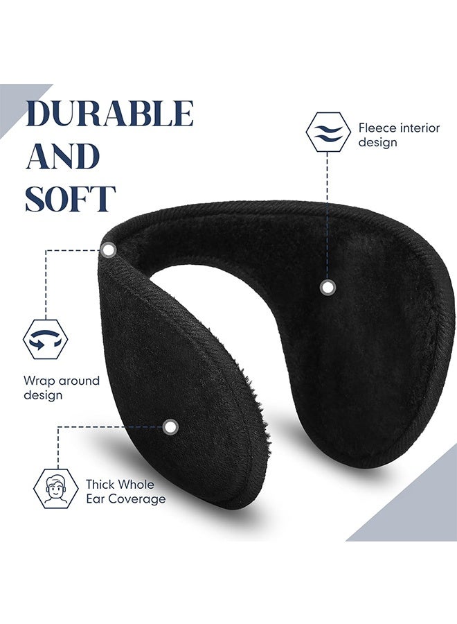 2 Packs Fleece Earmuffs Winter for Men Women Ear Warmer Fleece Ear muff Winter Accessory for Men Women Kids - Image 2