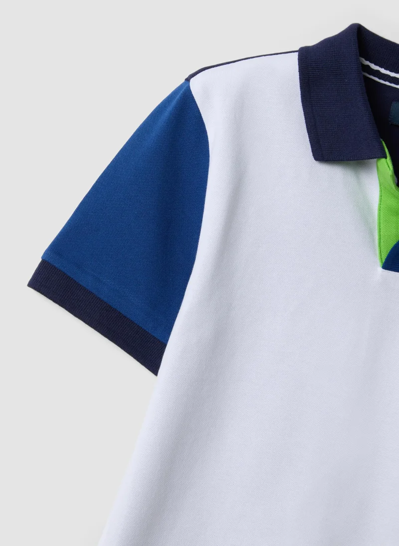 Ovs  OVS Multicolour Short-Sleeve Stretch Cotton Polo Shirt for Men | Best Price UAE