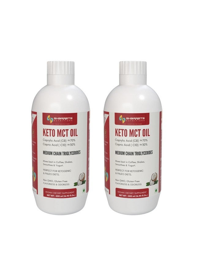 Sharrets Keto MCT Oil (2 x 500ml) C8:70 C10:30 Premium Medium Chain Triglycerides for Bulletproof Coffee, Intermittent Fasting, and Peak Performance - Image 1