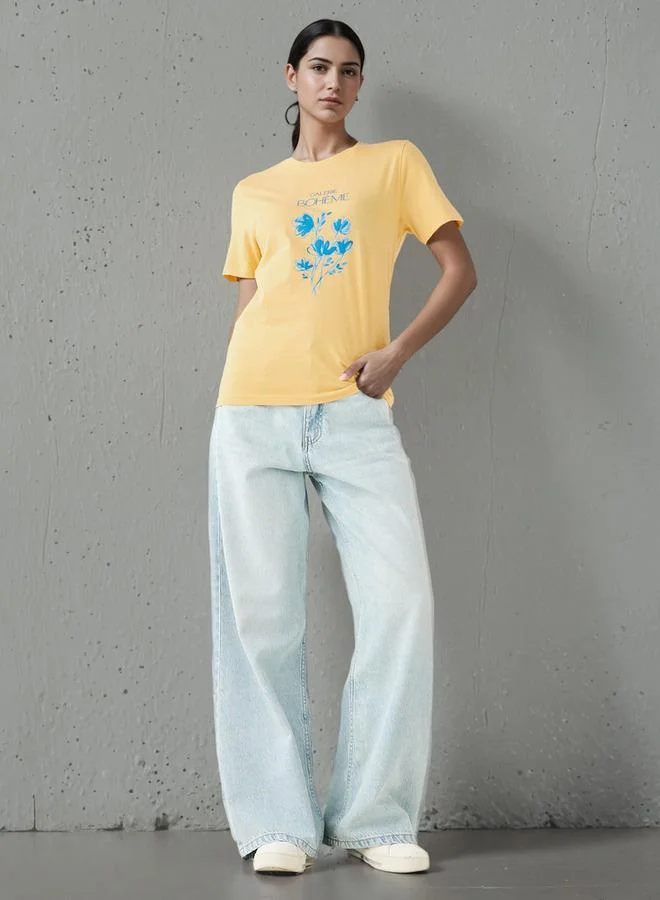 سبلاش فيڤ Regular Fit T shirt with Graphic Print Cotton
