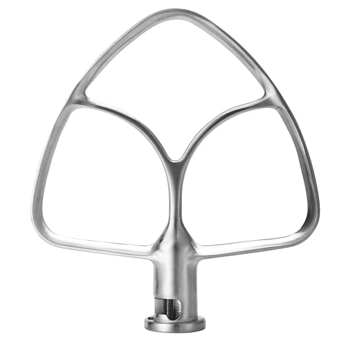 Wiselet Stainless Steel Flat Beater for KitchenAid 4.5qt-5qt Tilt-Head Stand Mixer, Fit for Classic, Classic Plus and Artisan Mixer K45SS, KSM75, KSM90, KSM110, KSM125, KSM150 Heavy Duty and Dishwasher Safe - Image 1