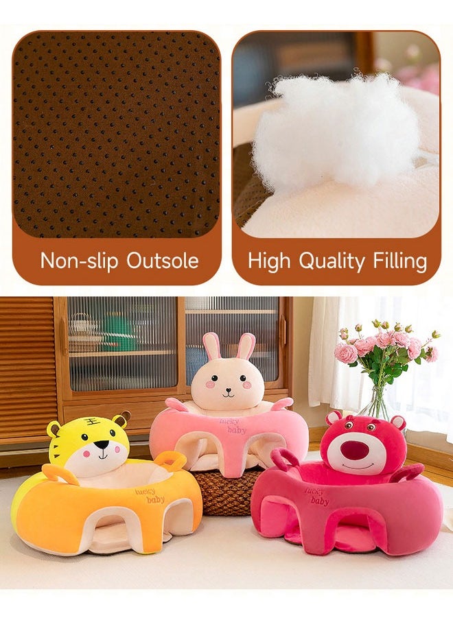 Vinnatsu Baby Sitting Training Sofa Cartoon Animal Design Plush Kids Sofa Cute Stylish Baby Sofa For Living Room Bedroom Learn Sitting Chair With Non-Slip Silicone Bottom Nursery Sit Support Plush Seat Gift For Kids Boys Girls  - Image 4