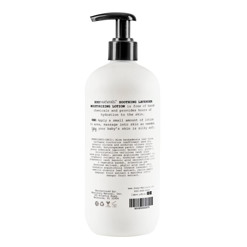 Absolutely Natural Zoey Naturals Lavender Moisturizing Lotion for Babies â€“ Hypoallergenic, Gentle & Natural for Kids with Sensitive and Dry Skin â€“ Aloe, Avocado & Shea â€“ Made in USA â€“ 17 fl oz - Image 5