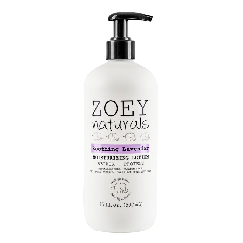 Absolutely Natural Zoey Naturals Lavender Moisturizing Lotion for Babies â€“ Hypoallergenic, Gentle & Natural for Kids with Sensitive and Dry Skin â€“ Aloe, Avocado & Shea â€“ Made in USA â€“ 17 fl oz - Image 1
