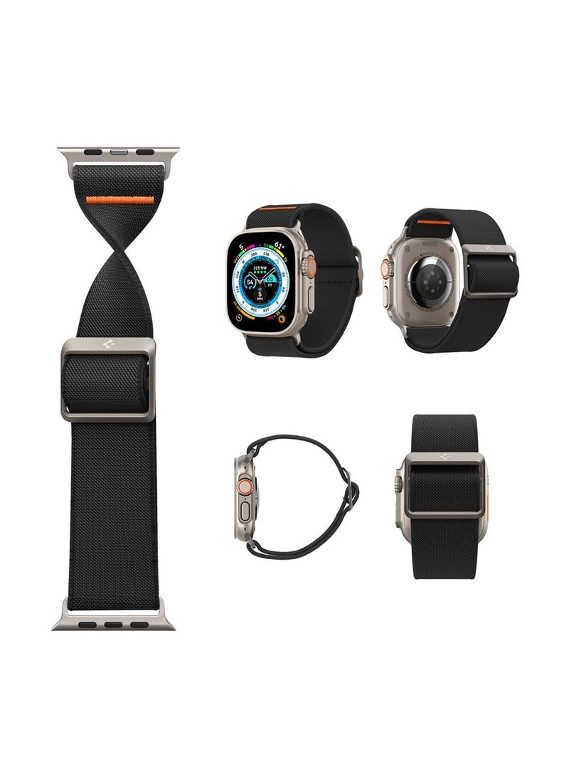 Watch Strap for Apple Ultra Watch Band 49mm/45mm/44mm/42mm, 1 Black Nylon Watch Strap for Apple Watch Ultra Band(49mm)/for Series 3/2/1(42mm)/for Series 8/7(45mm)/for Series SE2/6/SE/5/4(44mm) - Image 1