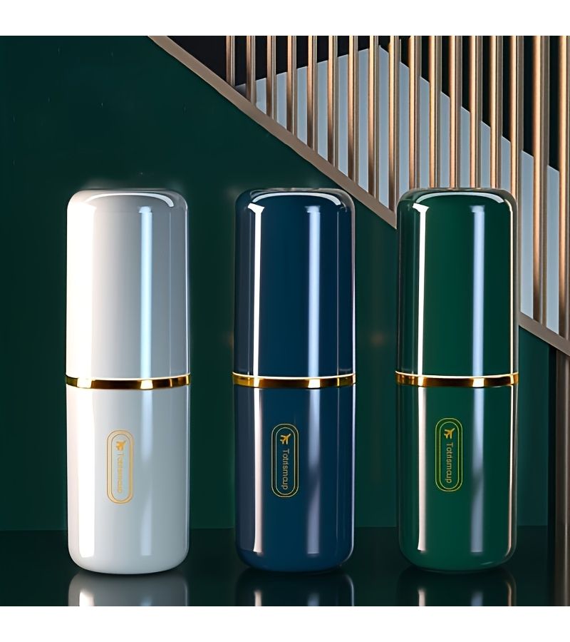 Blue Portable Travel Toothbrush and Toothpaste Storage Set with Cup - Image 3