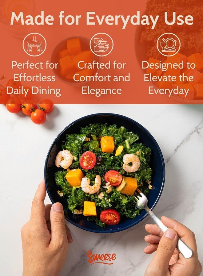 سويز طقم أطباق معكرونة من البورسلين من سويز، سعة 22 أونصة - أطباق تقديم سلطة 7.6 بوصة، آمنة للاستخدام في الميكروويف وغسالة الصحون، طقم من 6 قطع، ألوان زاهية - Image 4