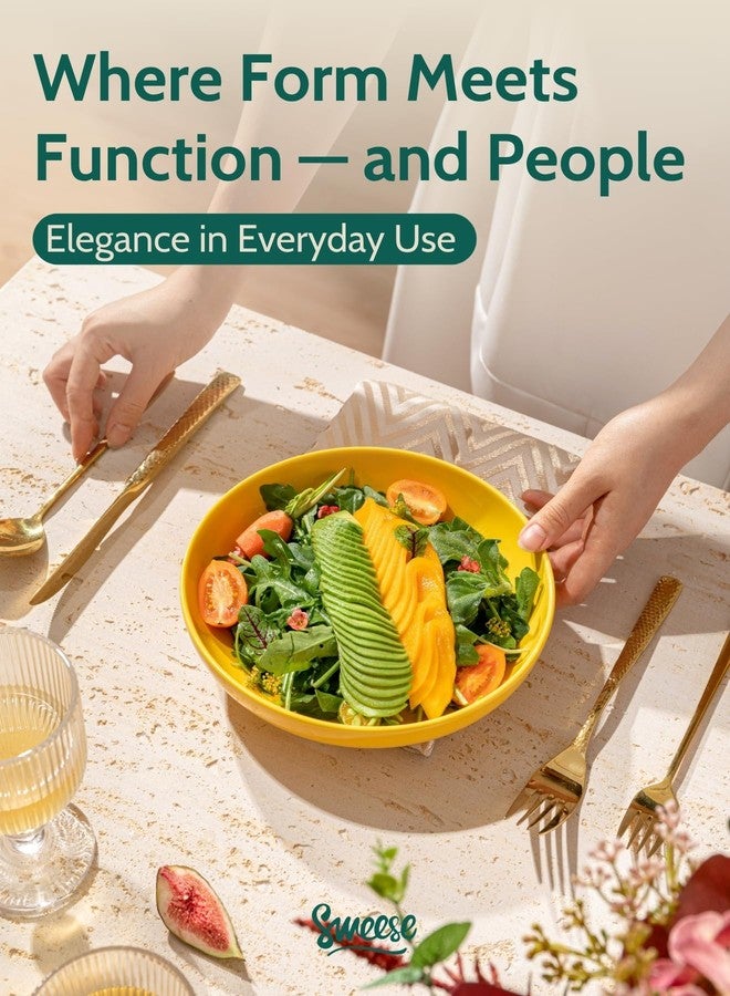 سويز طقم أطباق معكرونة من البورسلين من سويز، سعة 22 أونصة - أطباق تقديم سلطة 7.6 بوصة، آمنة للاستخدام في الميكروويف وغسالة الصحون، طقم من 6 قطع، ألوان زاهية - Image 5