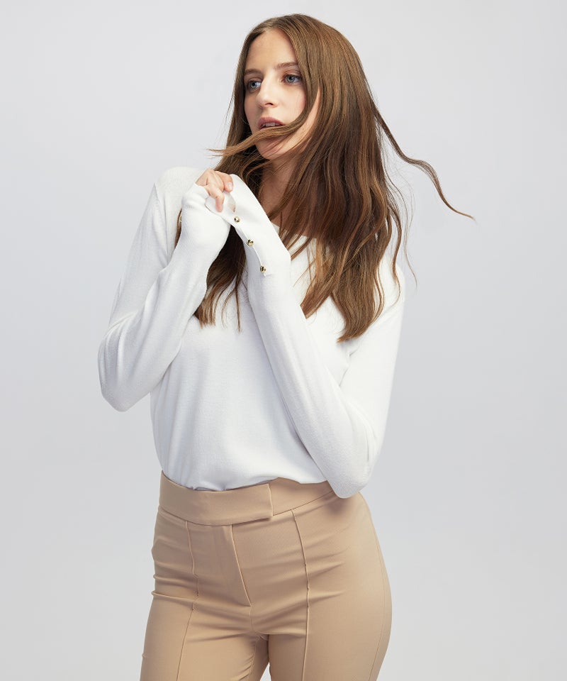 Ipekyol Contrast Button Knit Sweater - Image 1