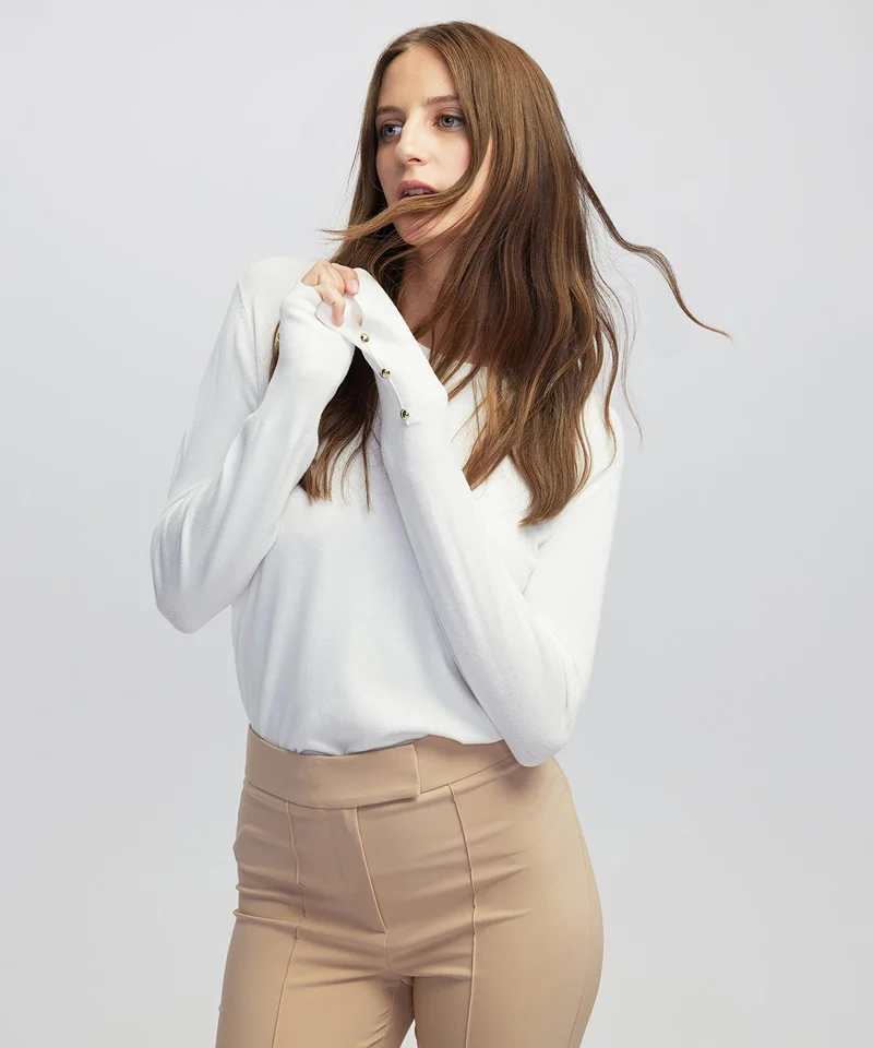 Ipekyol Regular Fit Contrast Button Knit Sweater