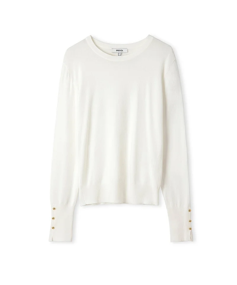 Ipekyol  Regular Fit Contrast Button Knit Sweater for Women | Best Price UAE