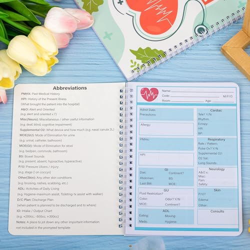 INKNOTE 2Pcs Nurse Report Sheet Notebook Nursing Handoff Logbook for Organizing Notes Appreciation Gifts Student Clinical Supplies 8.27 X 5.9inch - Image 2