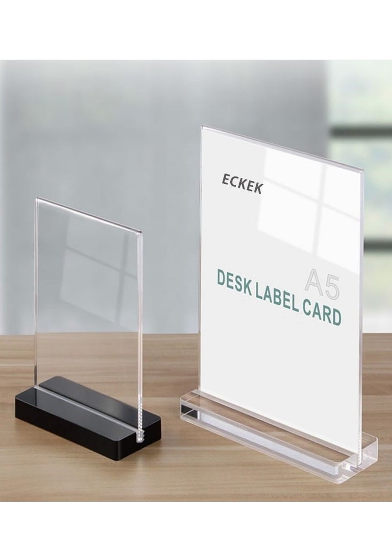 Eckek  2 Pack Acrylic Sign Holder Menu Displays Double Sided Sign Stand A4/A5/A6 Clear - Image 2