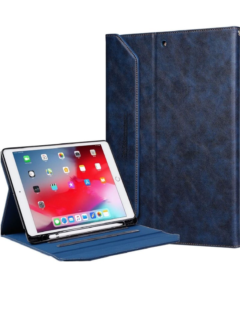 Protective Premium PU Leather Stand Folio Case with Strap And Pen Holder For iPad Pro 11 Inch 2022 Blue