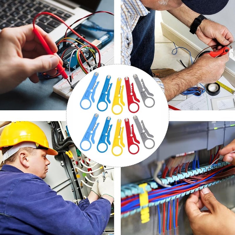 15 قطعة مجموعة متعددة الألوان من قواطع تجريد الأسلاك مع قاطع التثبيت لكابلات الشبكة - Image 3