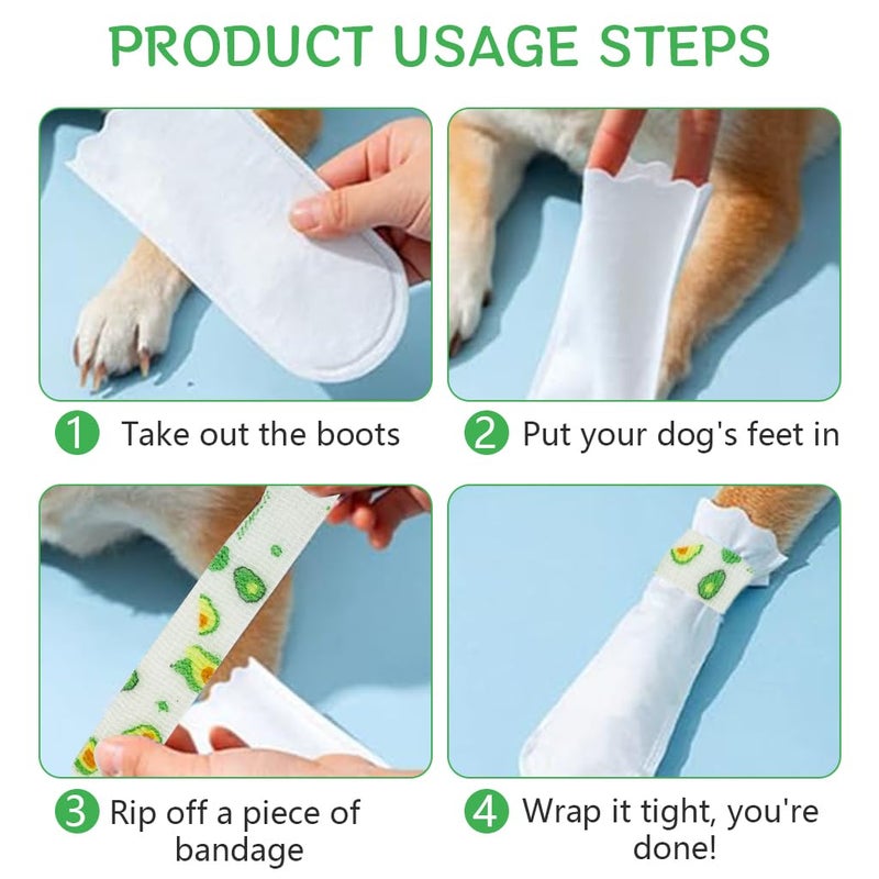 Qpets® أحذية المشي للحيوانات الأليفة ®، 20 قطعة أحذية غير منسوجة للكلاب غلاف كف اليد للحيوانات الأليفة للمشي في الهواء الطلق - 8 * 16 سم وأقل من 15 كجم - Image 3