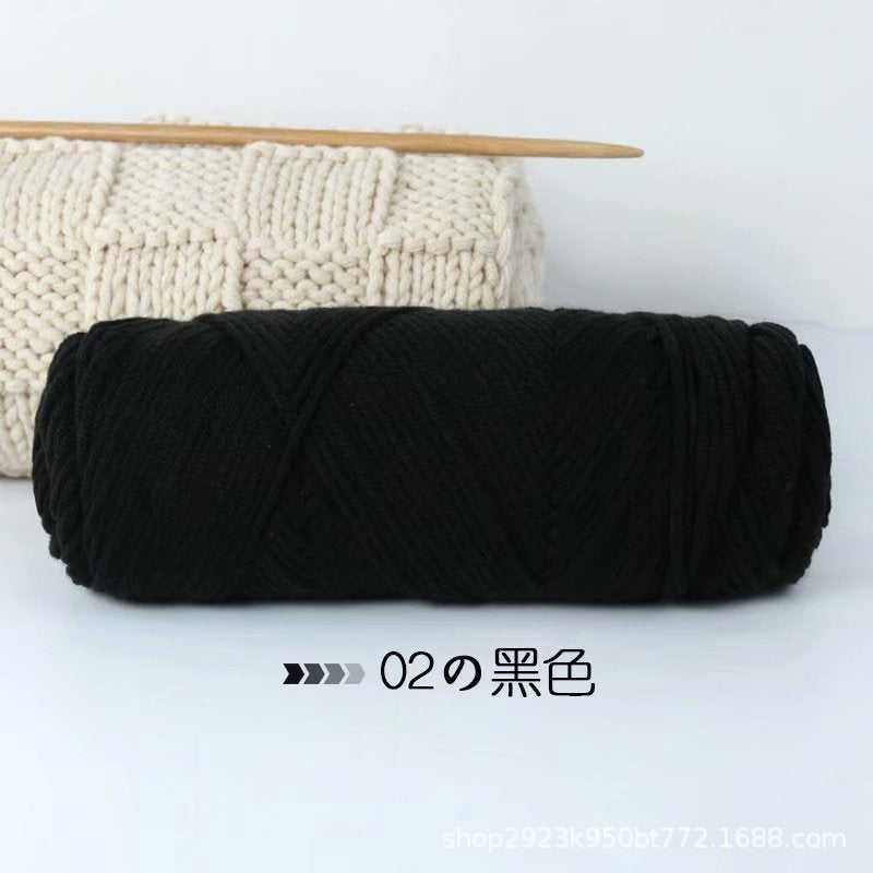 Lover cotton wool milk cotton diy thread strand wool woven scarf thread cotton thread hand knitted wool yarn manufacturers Black 02*regular*16s*8*pure acrylic fiber
