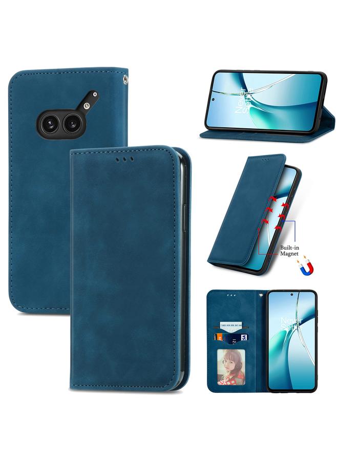Case For Nothing Phone 2a Plus Retro Skin Feel Magnetic Flip Leather Phone Case