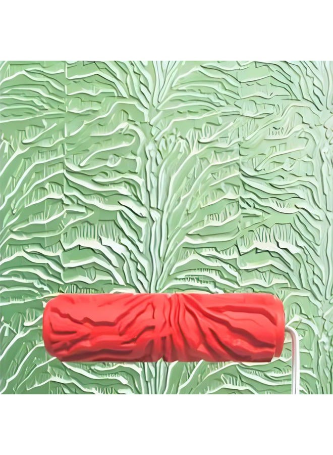 BANCOO 7"DIY Patterned Paint Roller | Decorative Art Texture Roller | Embossing Texture Rubber Roller Painting Supplies | Pattern Art Texture Tools for Household Wall Painting (BK325R) - Image 1