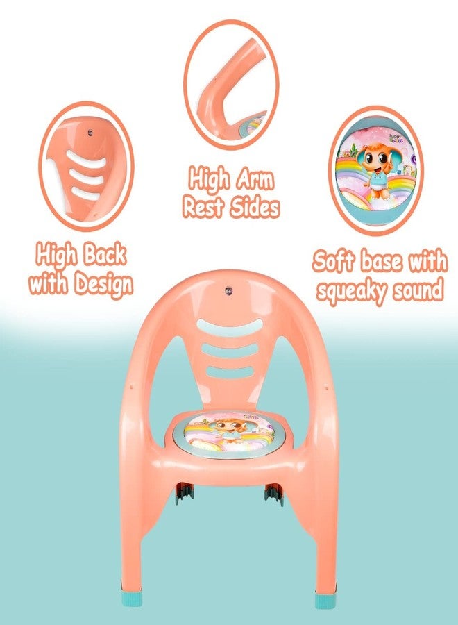 نابيا كرسي أطفال صغير من نابيا مع صينية أمان ووسادة ناعمة مع صوت صفارة للأطفال - لون عشوائي (أزرق) (برتقالي) - Image 2