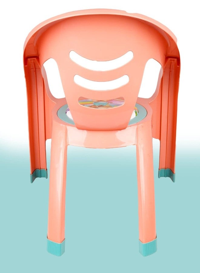 نابيا كرسي أطفال صغير من نابيا مع صينية أمان ووسادة ناعمة مع صوت صفارة للأطفال - لون عشوائي (أزرق) (برتقالي) - Image 3