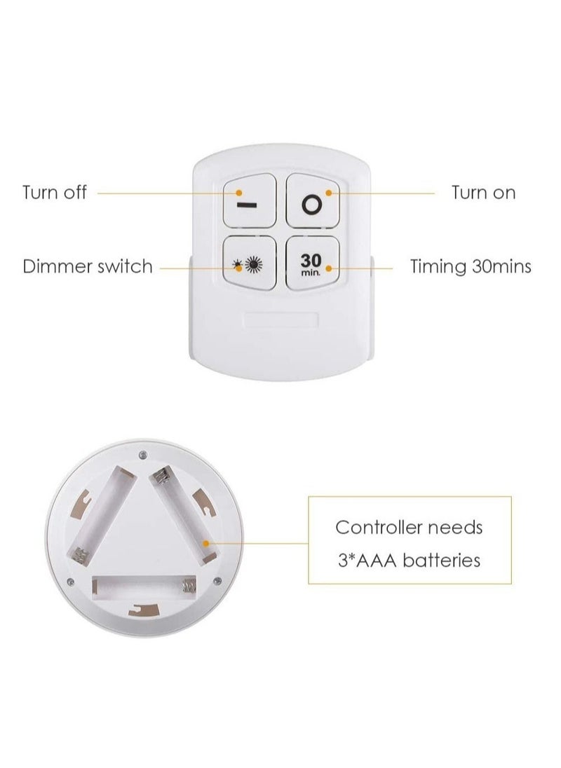 ELTRAZONE 1W COB LED Puck Light 6 Pack with Remote Controller Brightness Adjustable Wireless Dimmable Touch Sensor Control Night Lamp Under Cabinet Lighting Battery Powered Operated for Cabinet Wall  - Image 4