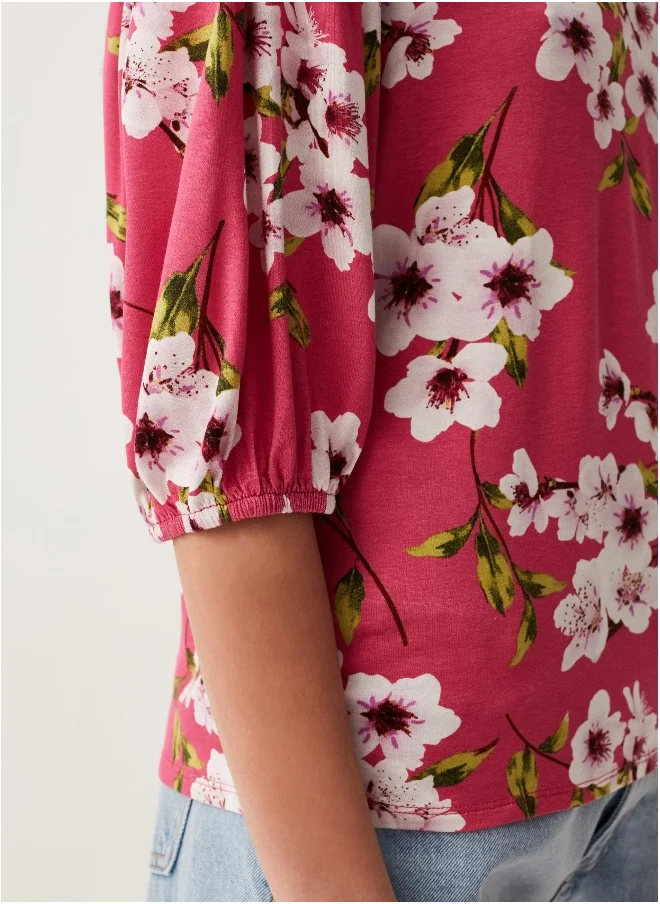 Ovs Ovs Floral T-Shirt With Puff Sleeves